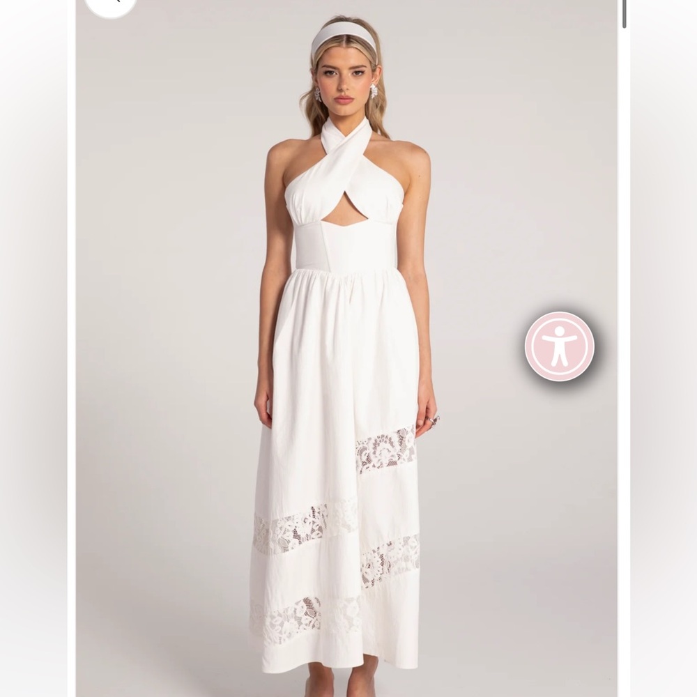 Nana Jacqueline “Portia” Lace Dress • Size S • Ivory White • Bridal • Rehearsal